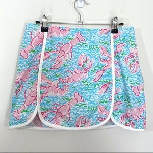 Lilly Pulizter Cala Skort Lobsta Roll Lobster Print Skirt with Shorts 0